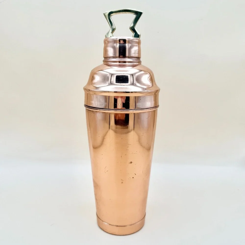 Pottery Barn Copper Martini Shaker w/ Brass Handle 10
